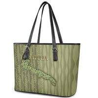 Italy Apulia Leather Tote Bag Olive Garden Classic Style