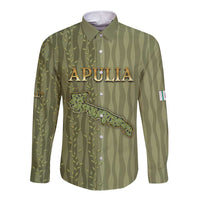 Personalized Italy Apulia Long Sleeve Button Shirt Olive Garden Classic Style