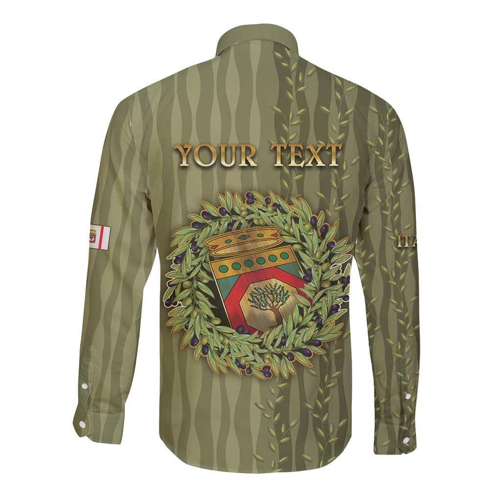 Personalized Italy Apulia Long Sleeve Button Shirt Olive Garden Classic Style