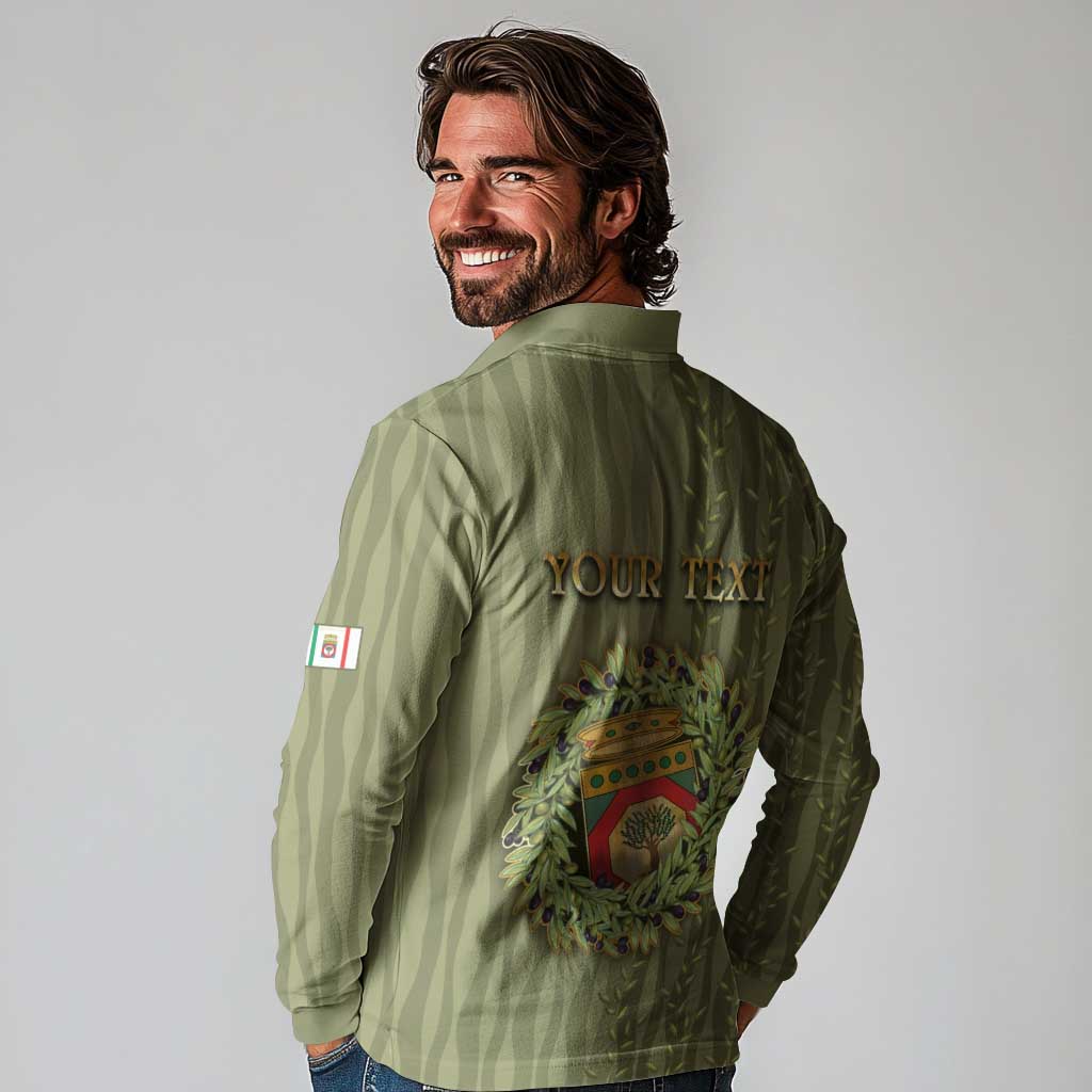 Personalized Italy Apulia Long Sleeve Polo Shirt Olive Garden Classic Style