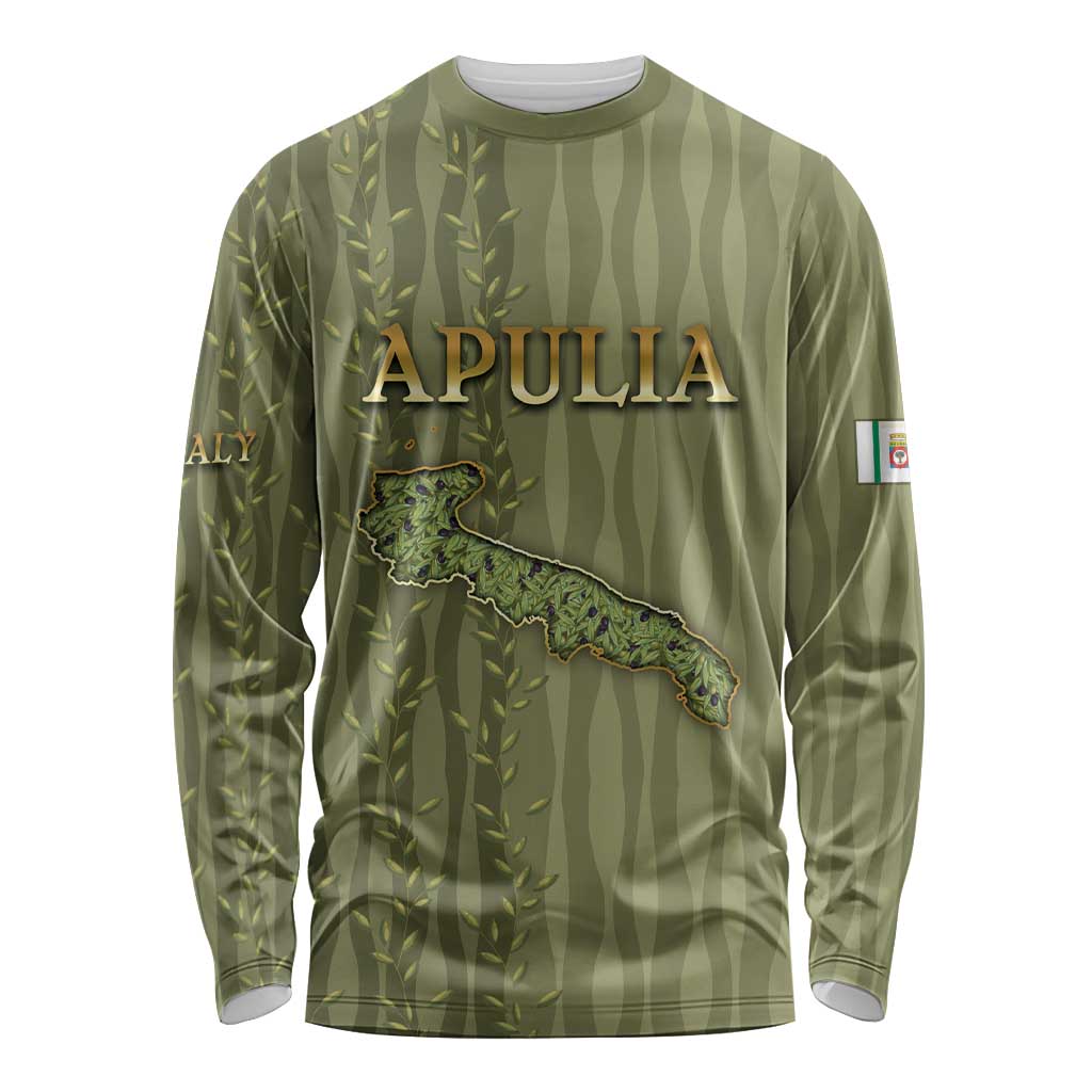 Personalized Italy Apulia Long Sleeve Shirt Olive Garden Classic Style
