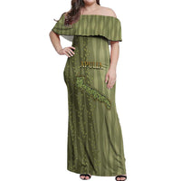 Personalized Italy Apulia Off Shoulder Maxi Dress Olive Garden Classic Style
