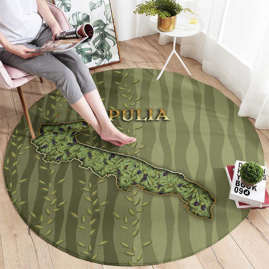 Italy Apulia Round Carpet Olive Garden Classic Style