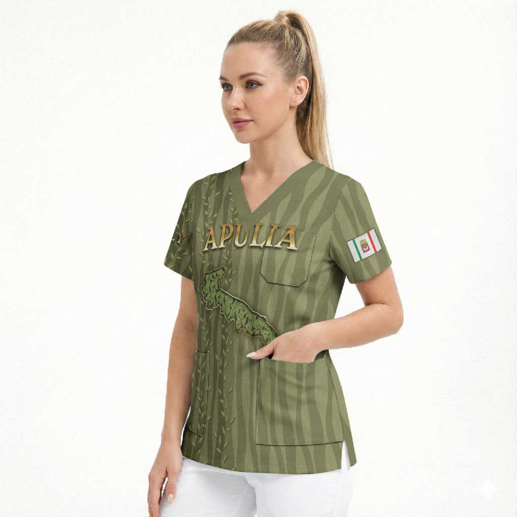 Personalized Italy Apulia Scrub Top Olive Garden Classic Style