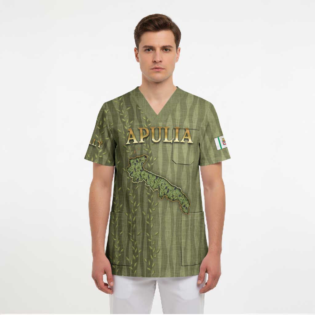 Personalized Italy Apulia Scrub Top Olive Garden Classic Style