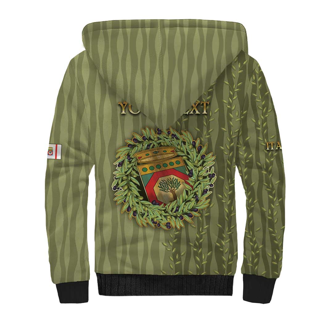 Personalized Italy Apulia Sherpa Hoodie Olive Garden Classic Style
