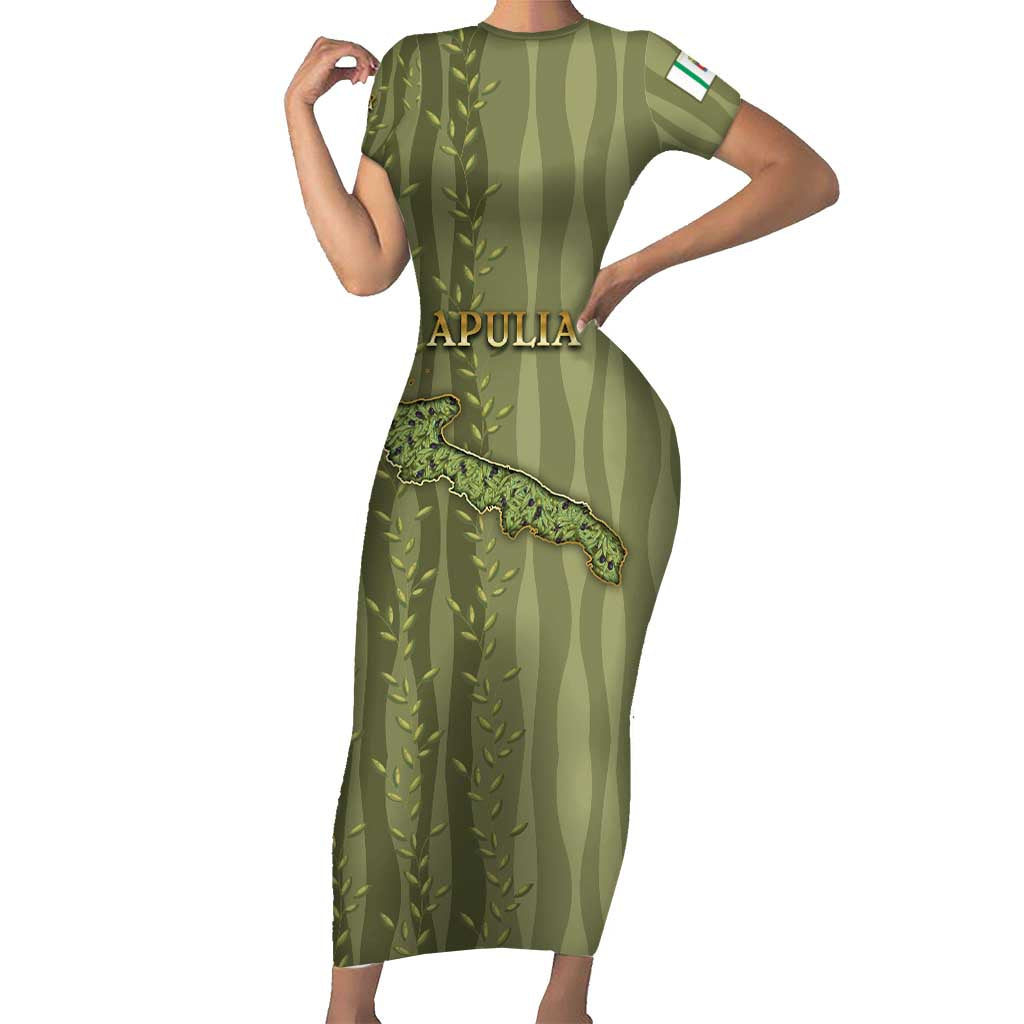 Personalized Italy Apulia Short Sleeve Bodycon Dress Olive Garden Classic Style