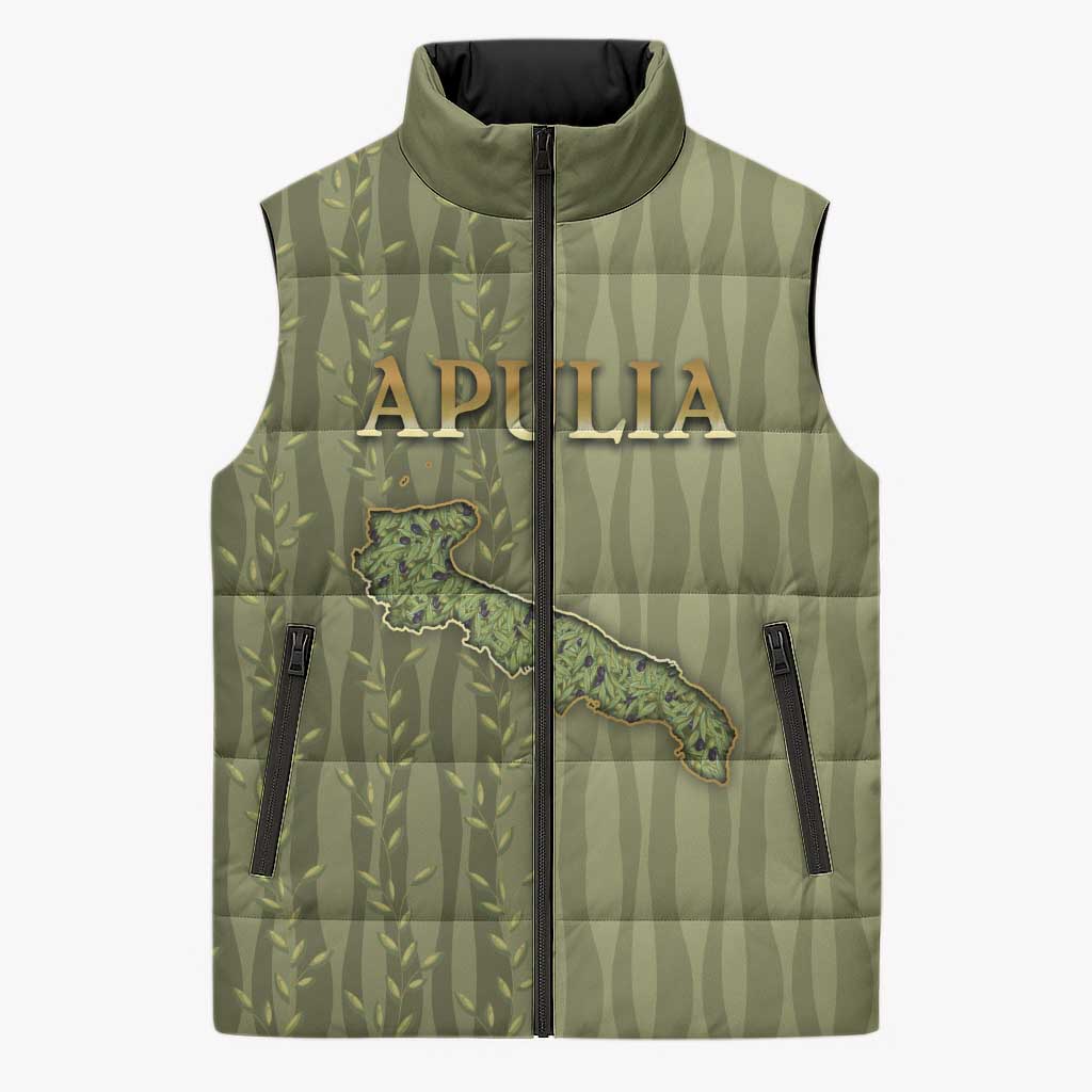 Personalized Italy Apulia Sleeveless Puffer Jacket Olive Garden Classic Style