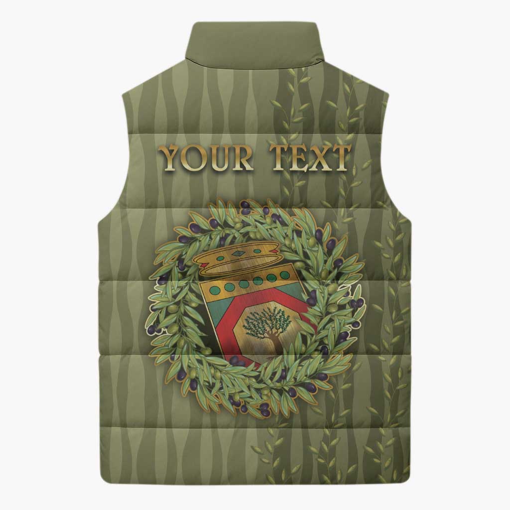 Personalized Italy Apulia Sleeveless Puffer Jacket Olive Garden Classic Style