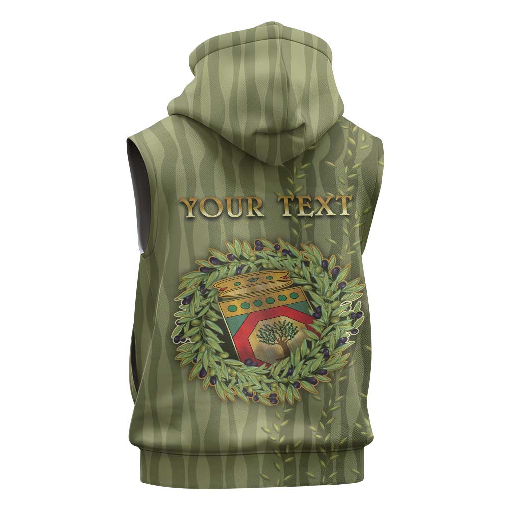 Personalized Italy Apulia Sleeveless Zip Hoodie Olive Garden Classic Style