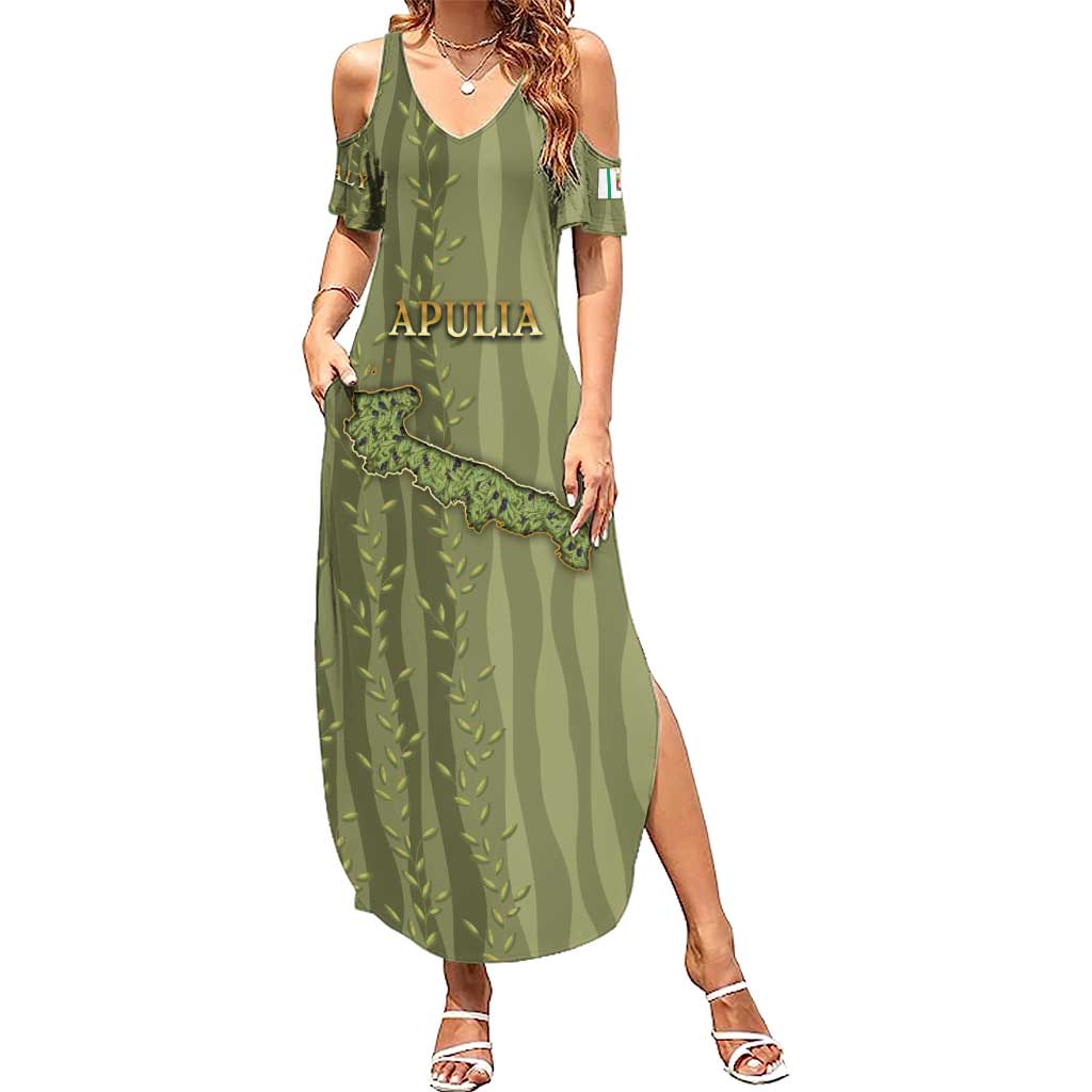 Personalized Italy Apulia Summer Maxi Dress Olive Garden Classic Style