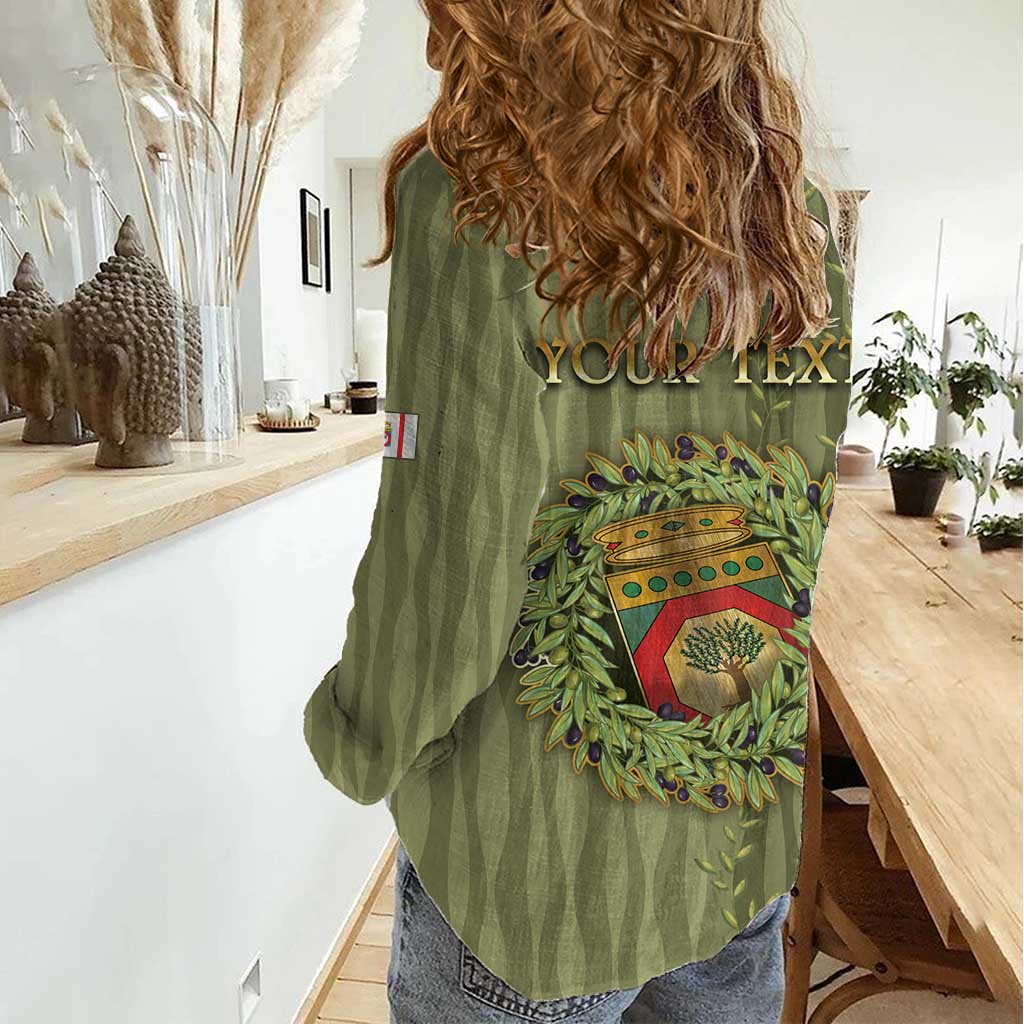 Personalized Italy Apulia Women Casual Shirt Olive Garden Classic Style