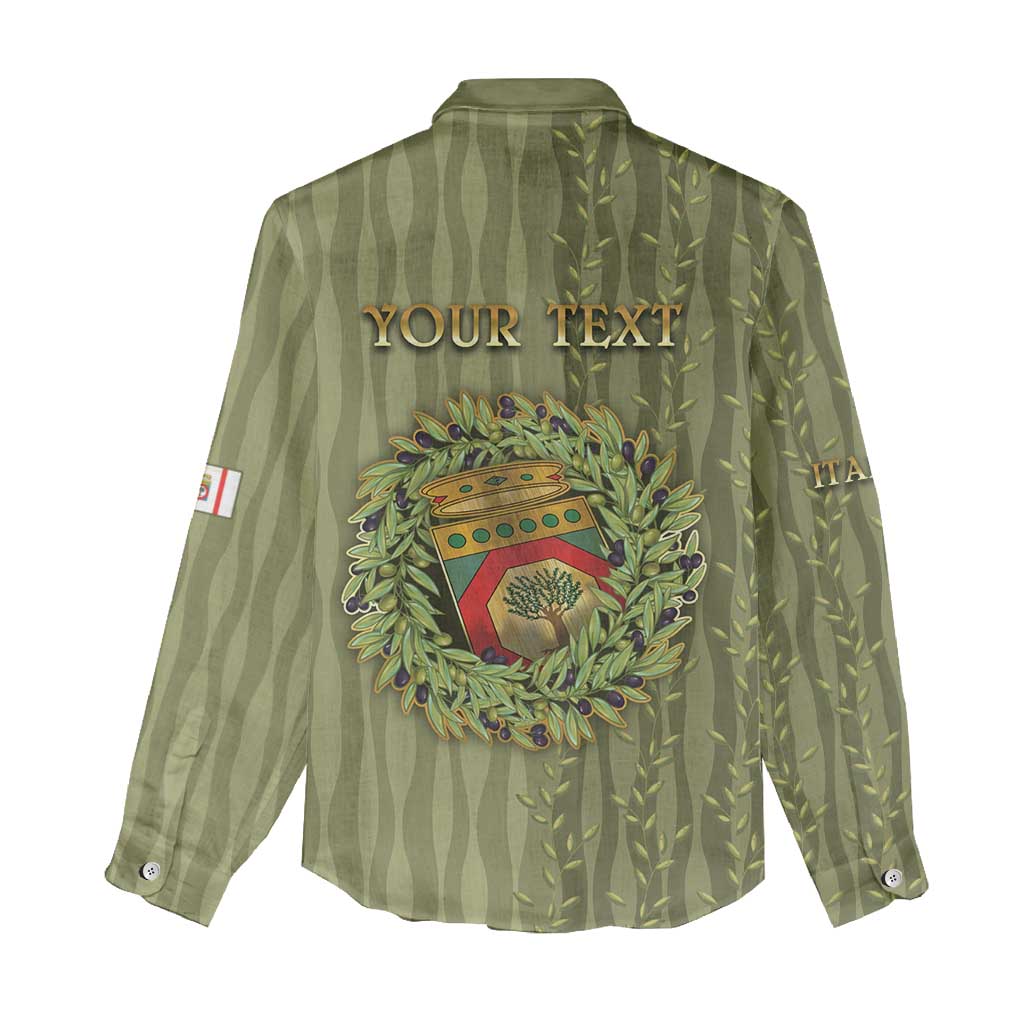 Personalized Italy Apulia Women Casual Shirt Olive Garden Classic Style