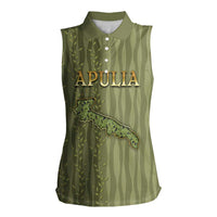 Personalized Italy Apulia Women Sleeveless Polo Shirt Olive Garden Classic Style