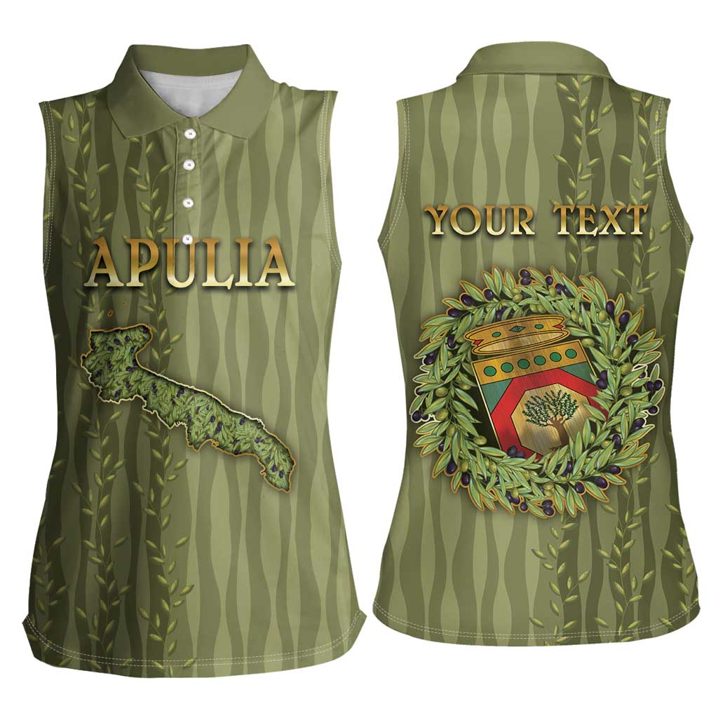 Personalized Italy Apulia Women Sleeveless Polo Shirt Olive Garden Classic Style