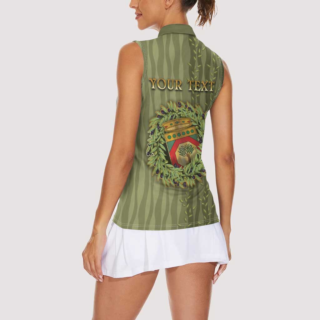 Personalized Italy Apulia Women Sleeveless Polo Shirt Olive Garden Classic Style