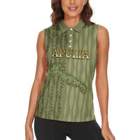 Personalized Italy Apulia Women Sleeveless Polo Shirt Olive Garden Classic Style