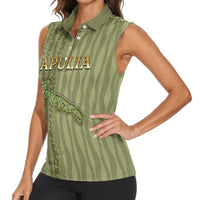 Personalized Italy Apulia Women Sleeveless Polo Shirt Olive Garden Classic Style