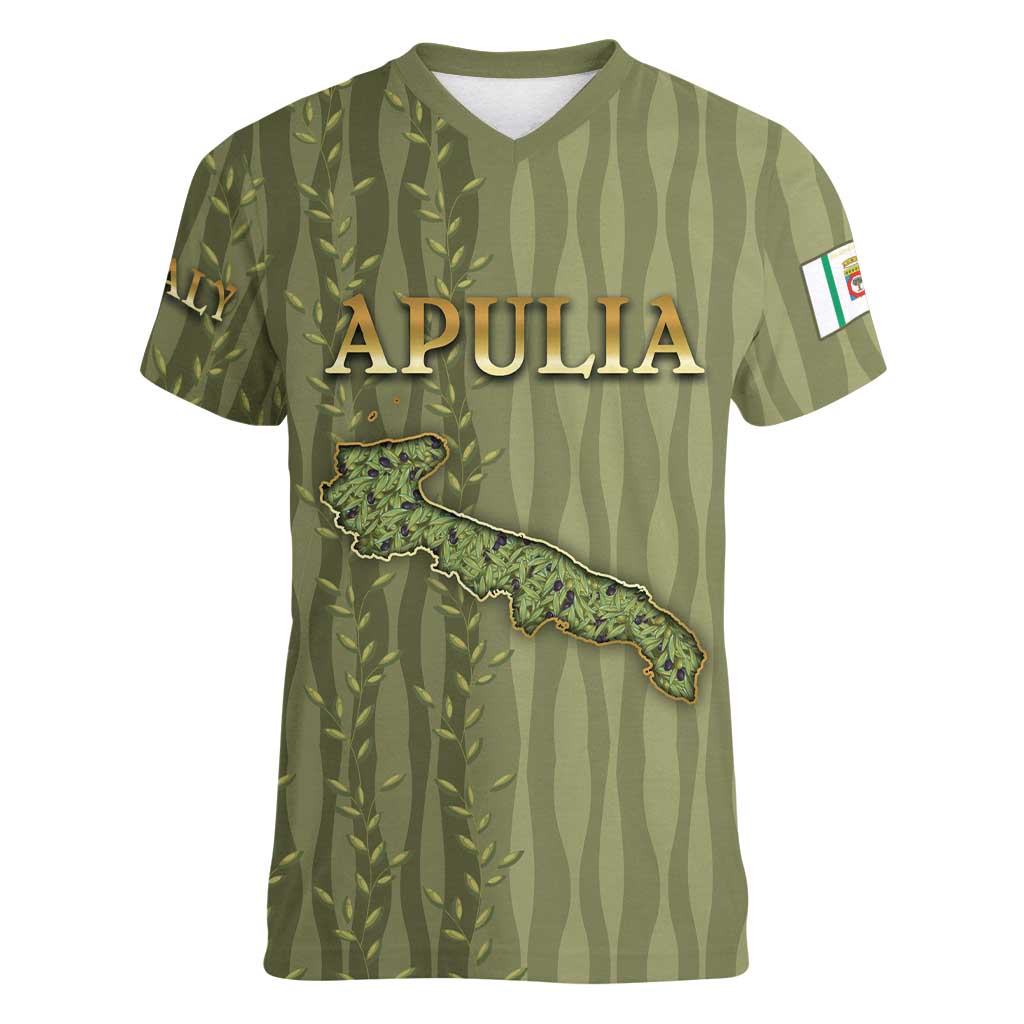 Personalized Italy Apulia Women V-Neck T-Shirt Olive Garden Classic Style