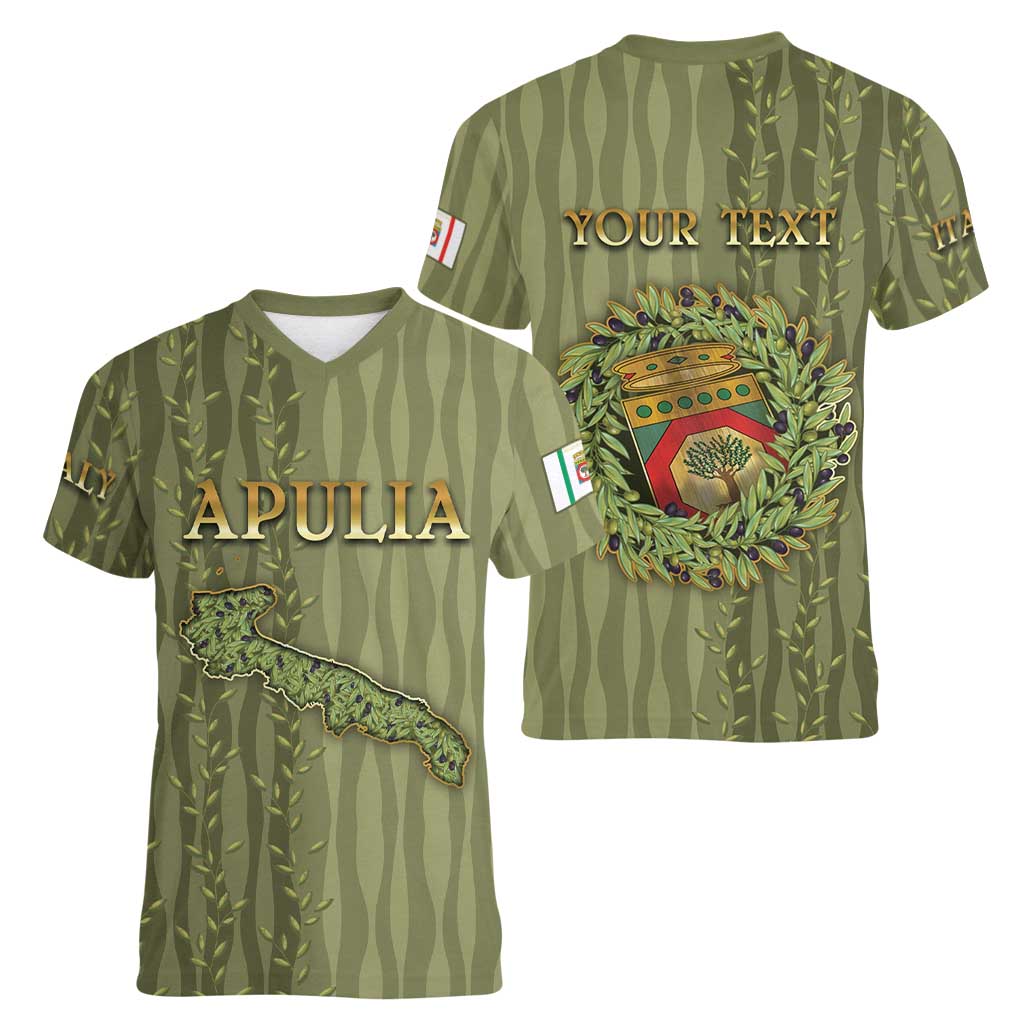 Personalized Italy Apulia Women V-Neck T-Shirt Olive Garden Classic Style