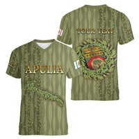 Personalized Italy Apulia Women V-Neck T-Shirt Olive Garden Classic Style