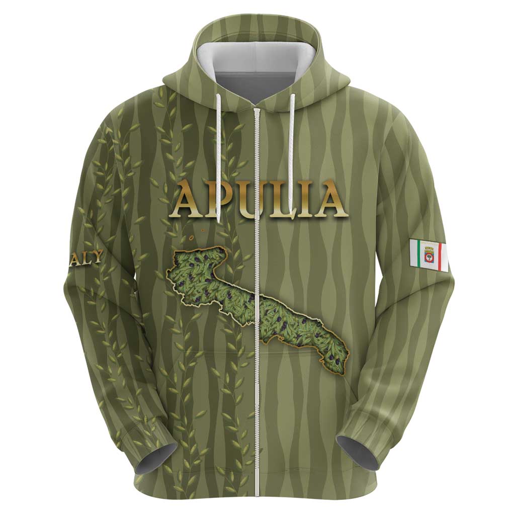 Personalized Italy Apulia Zip Hoodie Olive Garden Classic Style