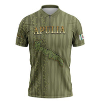 Personalized Italy Apulia Zipper Polo Shirt Olive Garden Classic Style