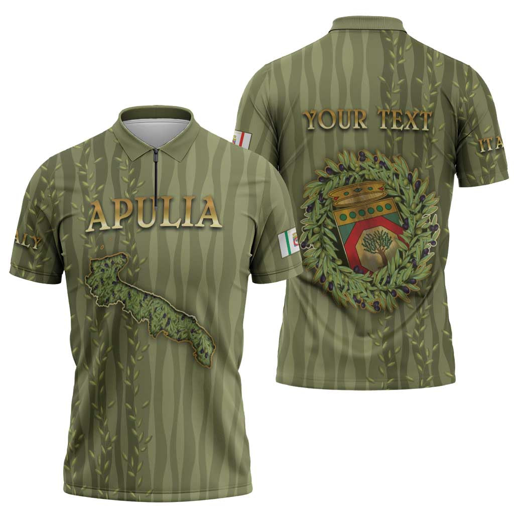 Personalized Italy Apulia Zipper Polo Shirt Olive Garden Classic Style