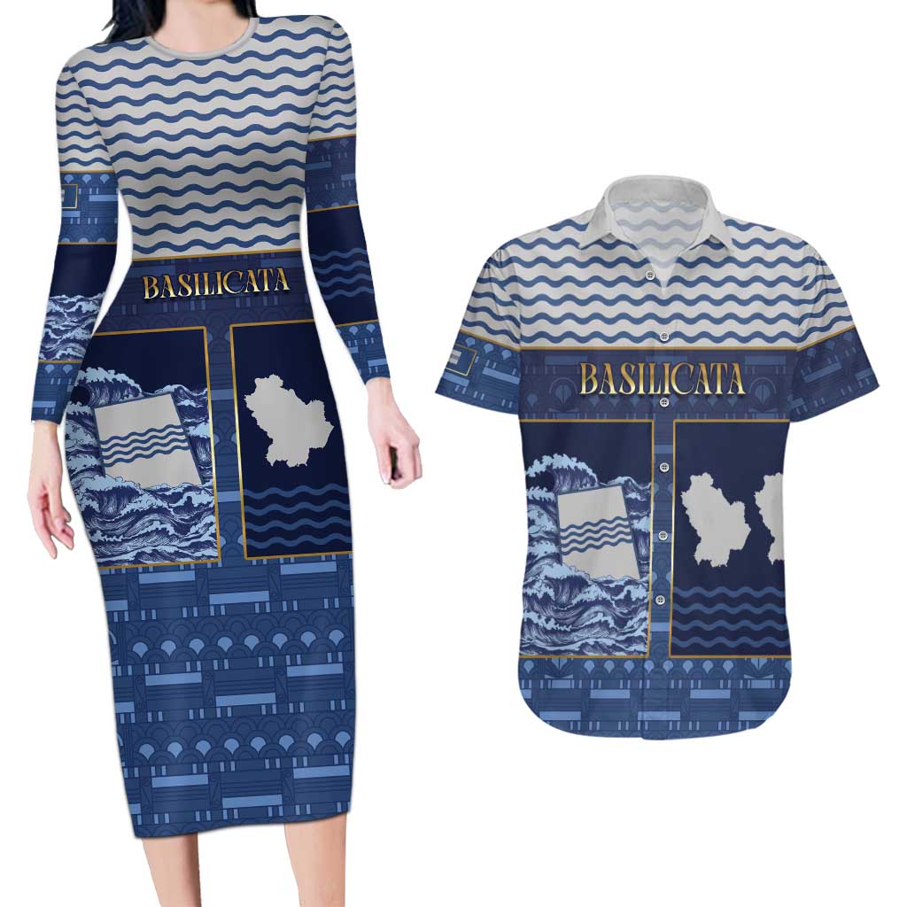 Personalized Italy Basilicata Couples Matching Long Sleeve Bodycon Dress and Hawaiian Shirt Unique Style