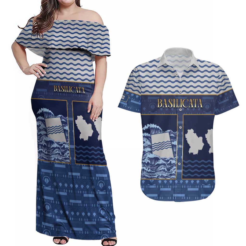 Personalized Italy Basilicata Couples Matching Off Shoulder Maxi Dress and Hawaiian Shirt Unique Style