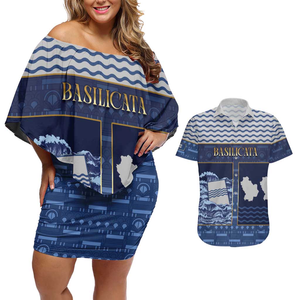 Personalized Italy Basilicata Couples Matching Off Shoulder Short Dress and Hawaiian Shirt Unique Style