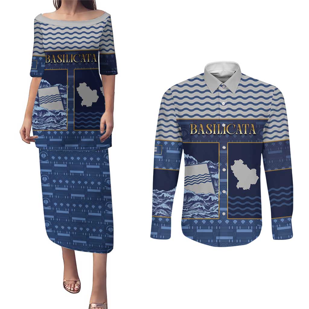 Personalized Italy Basilicata Couples Matching Puletasi and Long Sleeve Button Shirt Unique Style