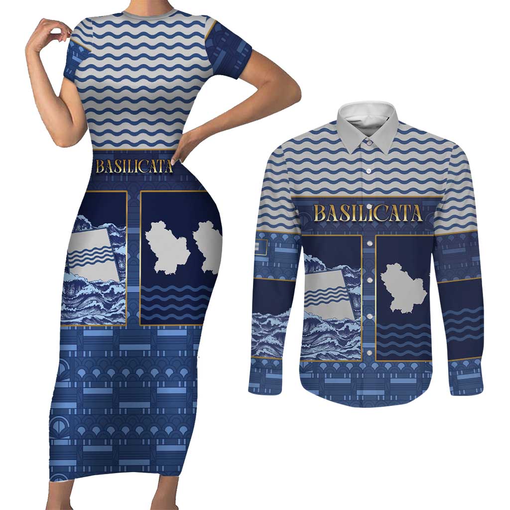 Personalized Italy Basilicata Couples Matching Short Sleeve Bodycon Dress and Long Sleeve Button Shirt Unique Style