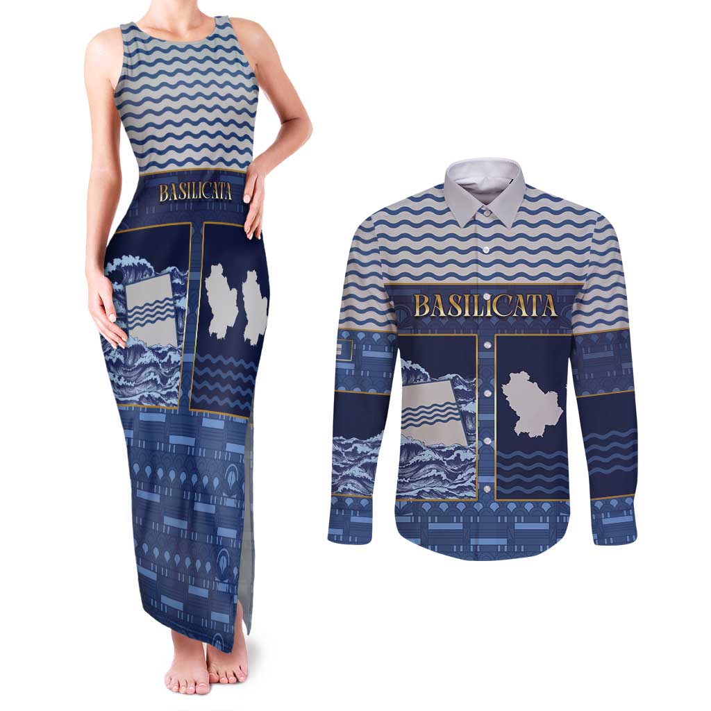 Personalized Italy Basilicata Couples Matching Tank Maxi Dress and Long Sleeve Button Shirt Unique Style