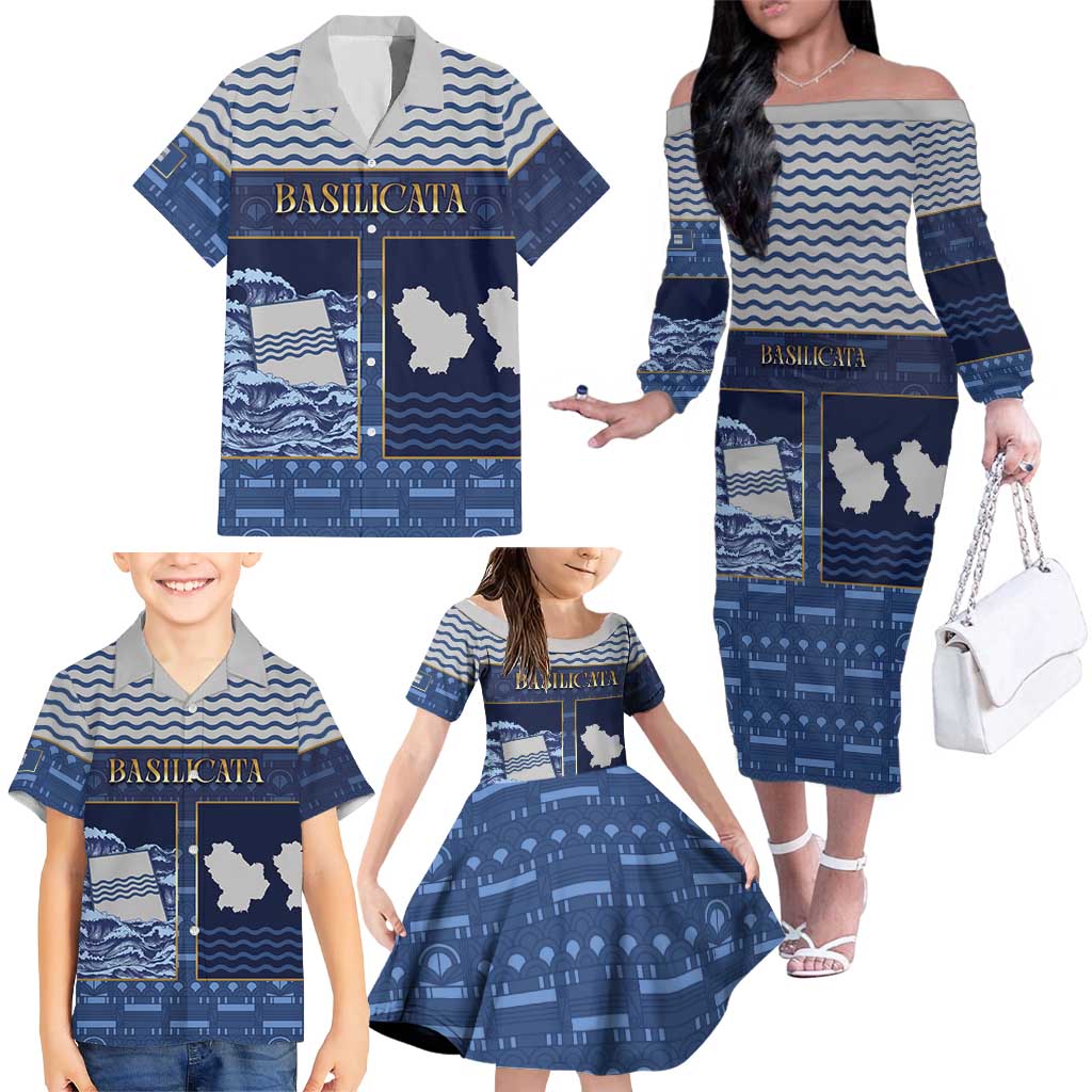Personalized Italy Basilicata Family Matching Off The Shoulder Long Sleeve Dress and Hawaiian Shirt Unique Style