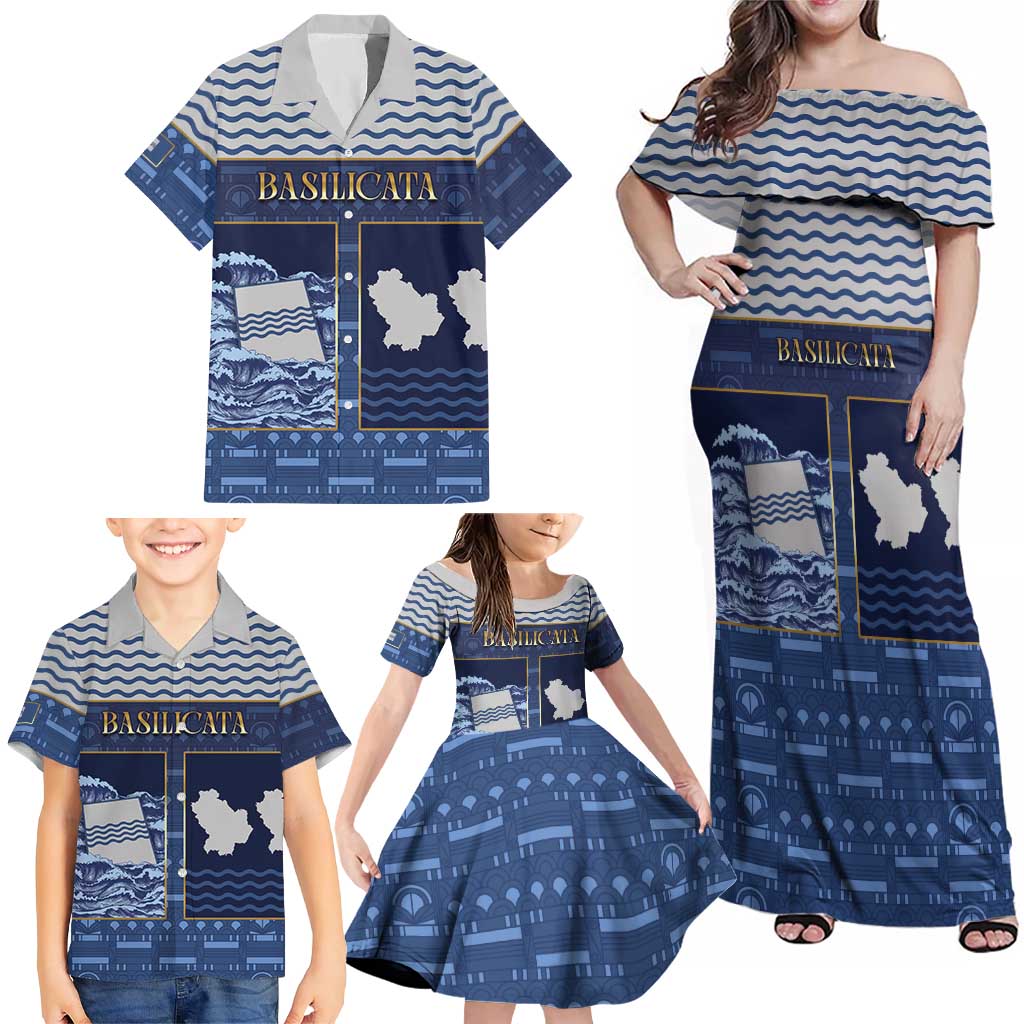 Personalized Italy Basilicata Family Matching Off Shoulder Maxi Dress and Hawaiian Shirt Unique Style