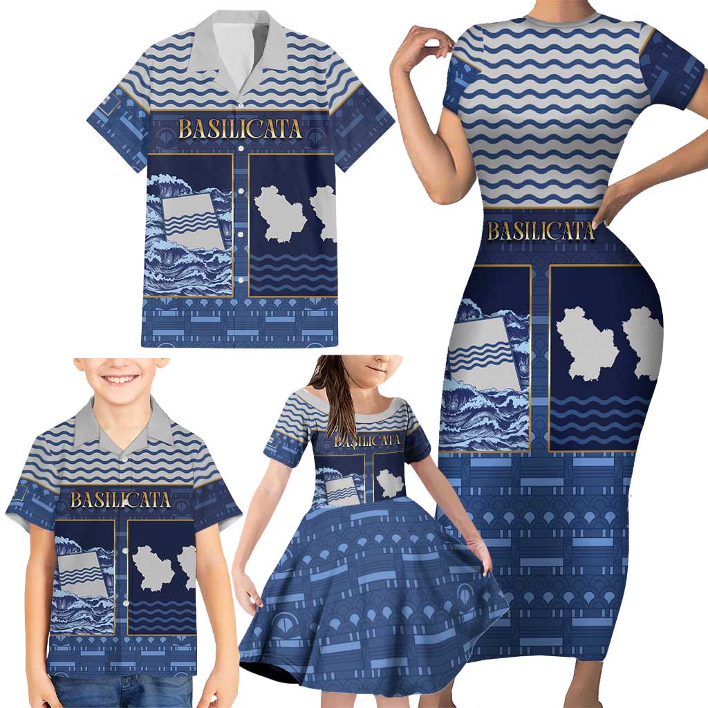 Personalized Italy Basilicata Family Matching Short Sleeve Bodycon Dress and Hawaiian Shirt Unique Style