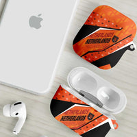 Netherlands Football AirPods Case Dynamic Diagonal Stripe With Tulip Floral Patterns