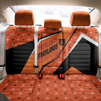 Netherlands Football Back Car Seat Cover Dynamic Diagonal Stripe With Tulip Floral Patterns