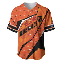 Custom Netherlands Football Baseball Jersey Dynamic Diagonal Stripe With Tulip Floral Patterns