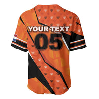 Custom Netherlands Football Baseball Jersey Dynamic Diagonal Stripe With Tulip Floral Patterns