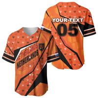 Custom Netherlands Football Baseball Jersey Dynamic Diagonal Stripe With Tulip Floral Patterns