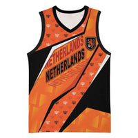 Custom Netherlands Football Basketball Jersey Dynamic Diagonal Stripe With Tulip Floral Patterns