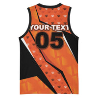 Custom Netherlands Football Basketball Jersey Dynamic Diagonal Stripe With Tulip Floral Patterns