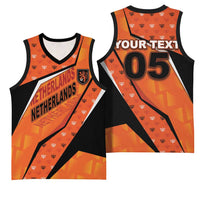 Custom Netherlands Football Basketball Jersey Dynamic Diagonal Stripe With Tulip Floral Patterns