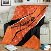 Netherlands Football Blanket Dynamic Diagonal Stripe With Tulip Floral Patterns