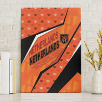 Netherlands Football Canvas Wall Art Dynamic Diagonal Stripe With Tulip Floral Patterns