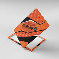 Netherlands Football Canvas Wall Art Dynamic Diagonal Stripe With Tulip Floral Patterns