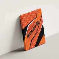 Netherlands Football Canvas Wall Art Dynamic Diagonal Stripe With Tulip Floral Patterns