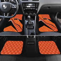 Custom Netherlands Football Car Mats Dynamic Diagonal Stripe With Tulip Floral Patterns